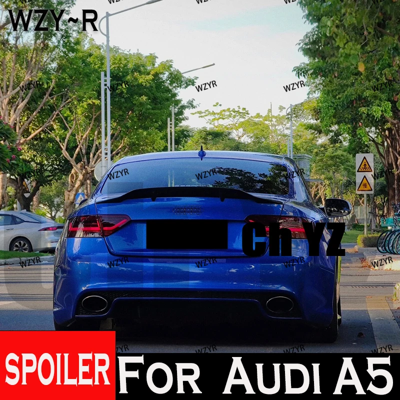 

Car Spoiler For Audi A5 B8 B8.5 8TA 8T3 2/4Door Sportback R Style Real Carbon Fiber Material Rear Spoiler Trunk Wing 2009-2016