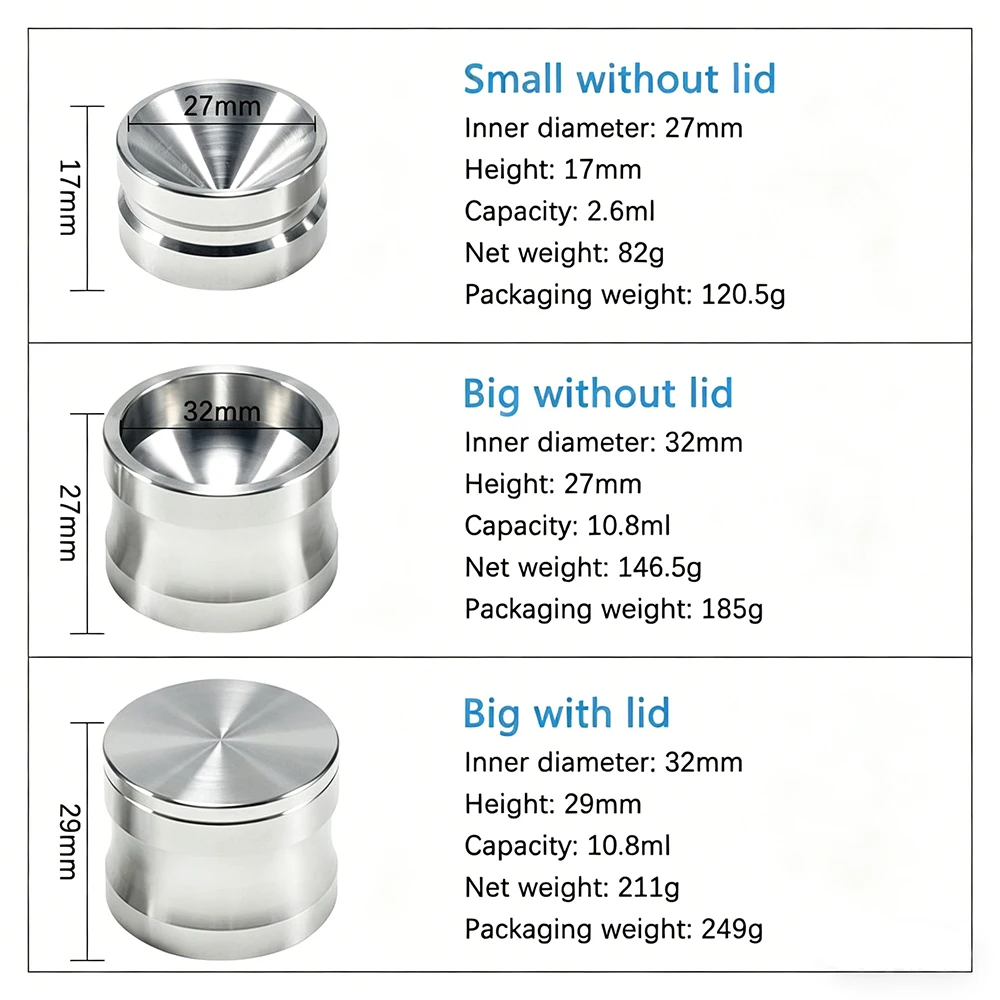 JNSUR Stainless Steel Bone Powder Container Bone Powder Cup Bone Graft Implant Tools Bone Powder Mixing Cup Bone Bowl Mixing