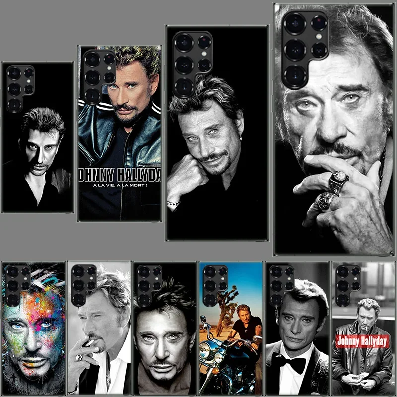 Johnny Hallyday Music Black Clear Case for Samsung Galaxy S24 S23 S22 Ultra S21 S20 FE TPU Capa Phone Cases S10 5G S9 S8 Plus S1