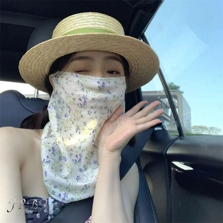 1Pc summer new full face sunscreen mask outdoor mask ear hook style image 6