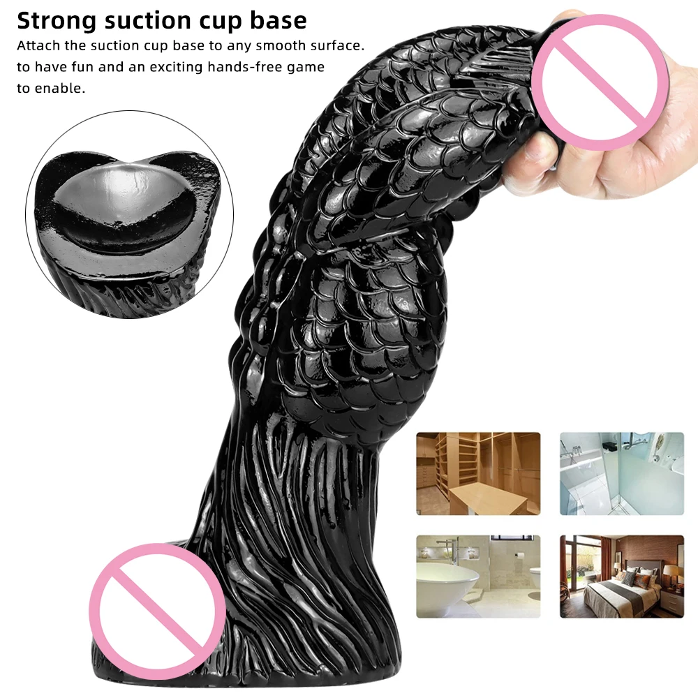 37*9.5CM Huge Black Monster Dildo Realistic Animal Penis Soft Anal Toys for Gay Men with Suction Cup Big Dick 18+ Adult Sex Toys