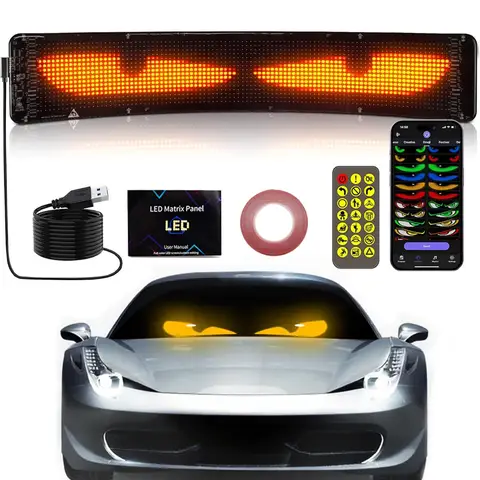 Devil Eyes Light for Cars, Led Eyes for Car Windshield, Programmable Led Sign with Remote Control, Suitable for SUVs & Trucks