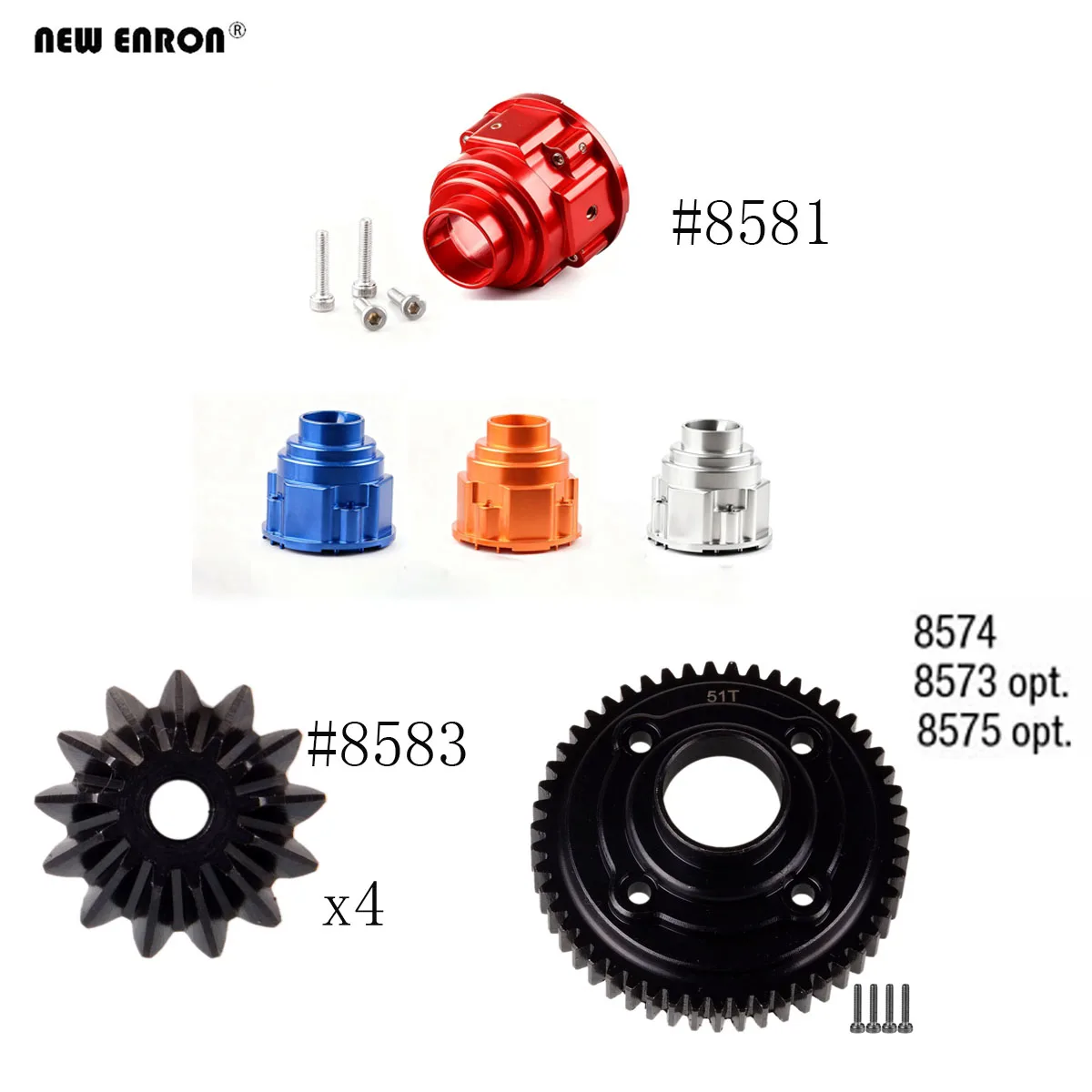 Металлический корпус дифференциала 8581, Spider Gear 13T 8583 Gear 51T 8574 для Traxxas 1/7 UDR Unlimited Desert Racer 85076-4 85086-4