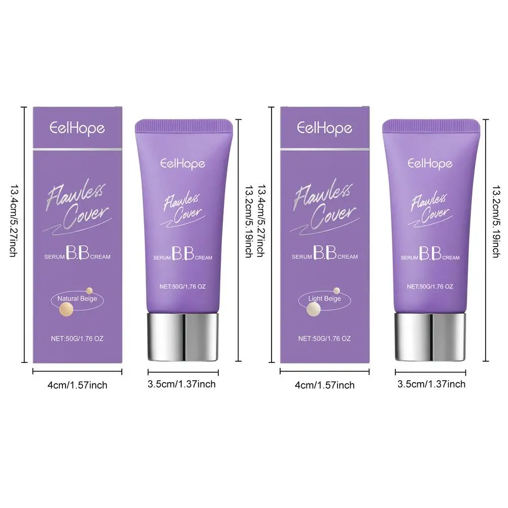 Nuevo 1 Uds 50g crema CC de alta cobertura base hidratante teñido acabado mate maquillaje hidratante ligero sin aceite ácido hialurónico