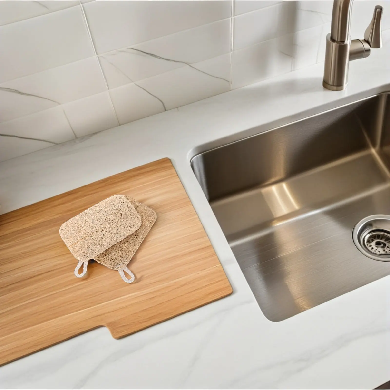 

30 шт. натуральных губок-мочалок для мытья посуды, ручной работы, из люффы, для кухни, экологичные, для мытья посуды и сковородок