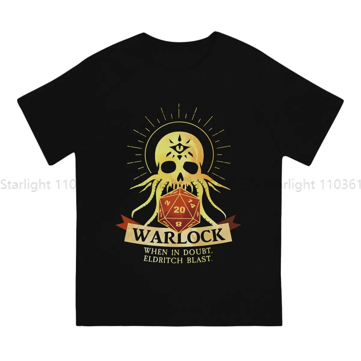 DnD Game TShirt Warlock When In Doubt Eldritch Blast Elegant T Shirt Leisure Men Clothes New Design