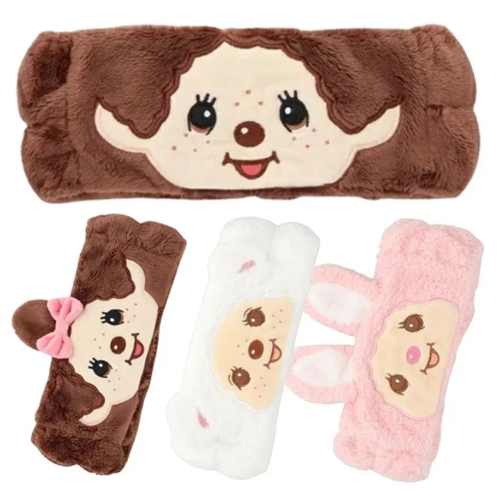 

For Monchhichi style embroidery hairband, makeup and grooming mask elastic hairband, stretchy hairband, cute hair accessory