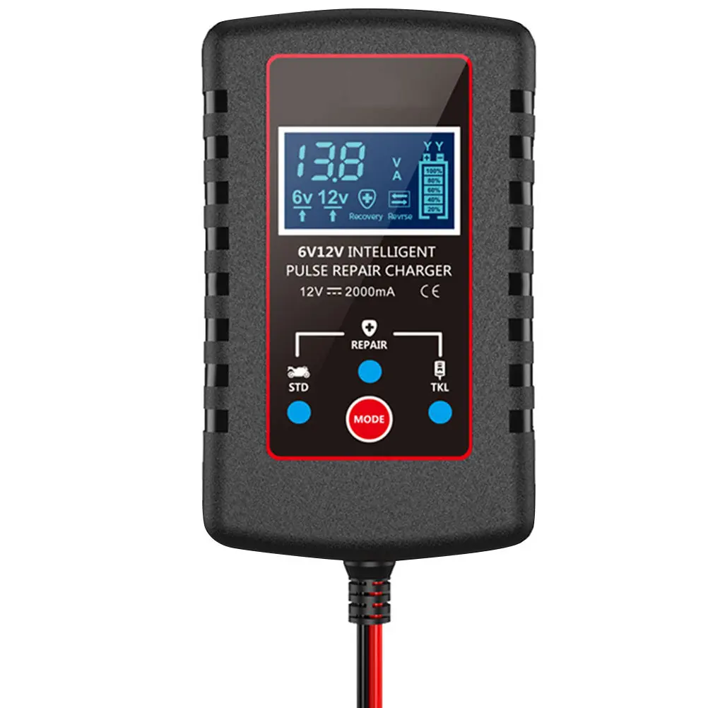 

Multifunctional 6V 12V Smart Battery Charger and Maintainer with Auto Detection Repair Trickle Charging Hanging Mode Alligator