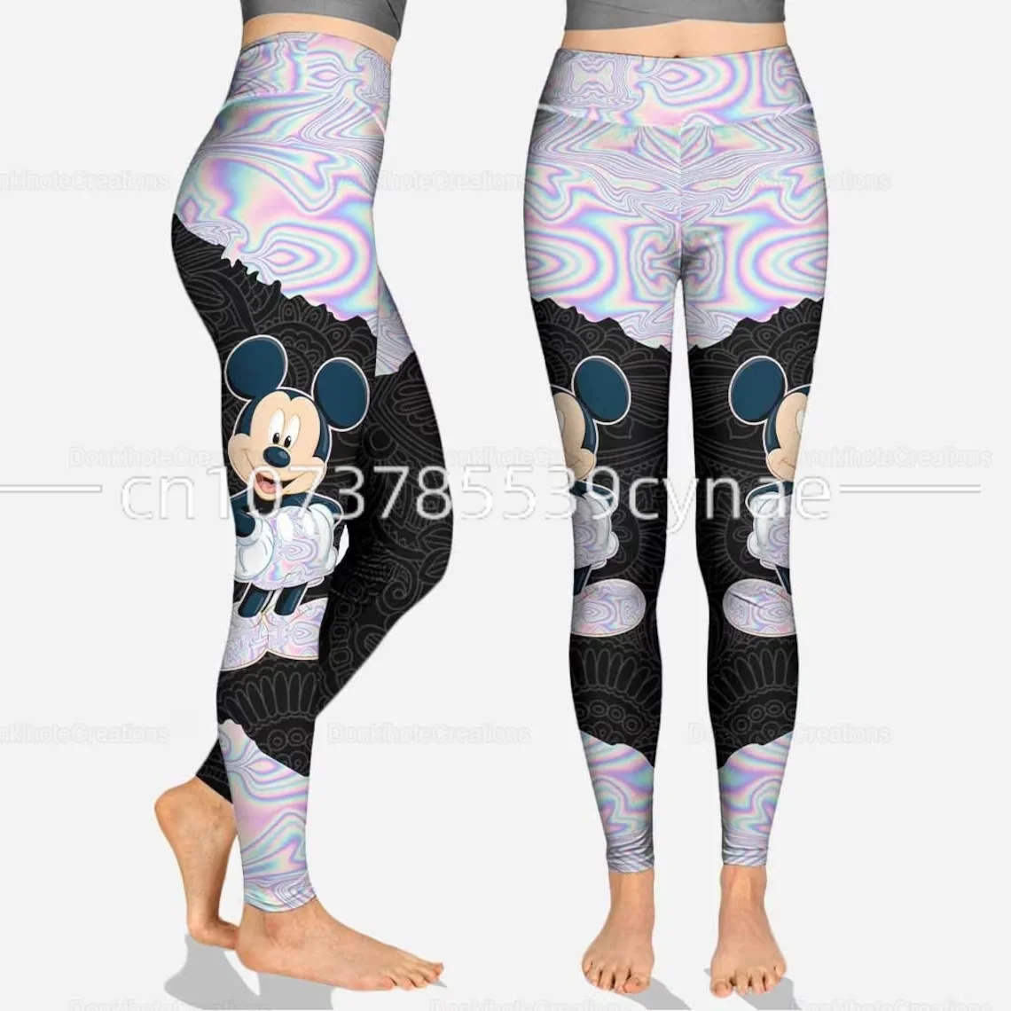 2023 New Disney Mickey  3D Hoodie Women\'s Hoodie Suit Mickey Yoga Pants Sweatpants Fashion Sports Suit