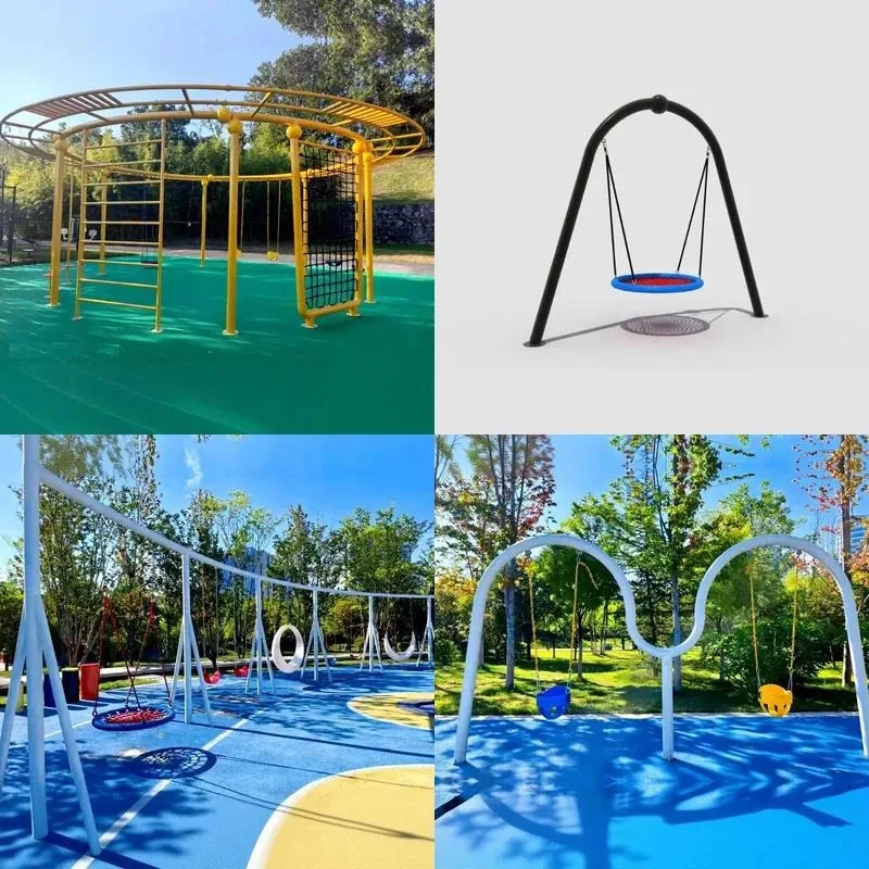 Children Outdoor Swings Community Park Multi Functional Fitness Equipment Non Electric Play Equipment Customizable