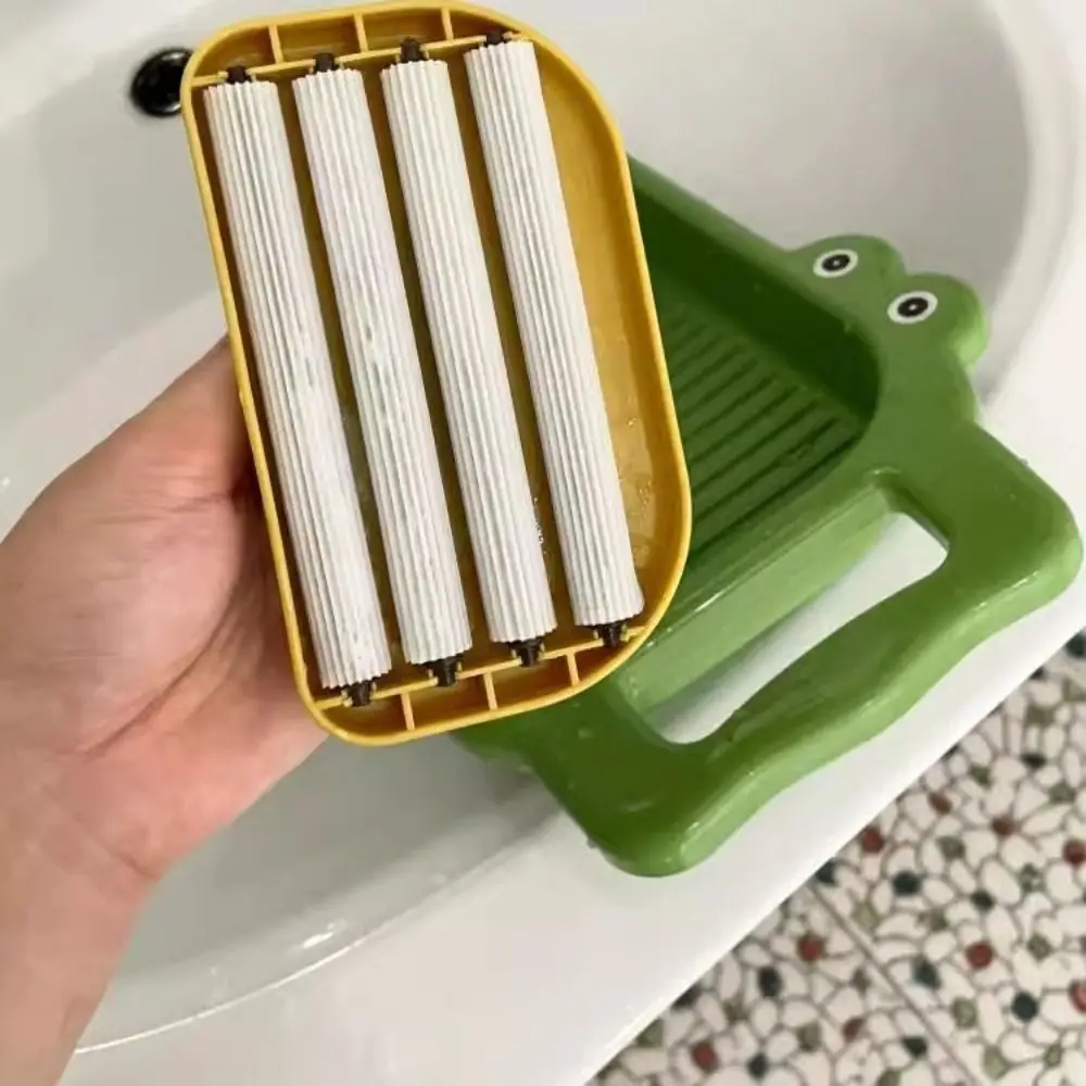 Plastic Integrated Laundry Board Anti-slip Thicken Clothes Washboard Cartoon Crocodile Hangable Integrated Washbasin