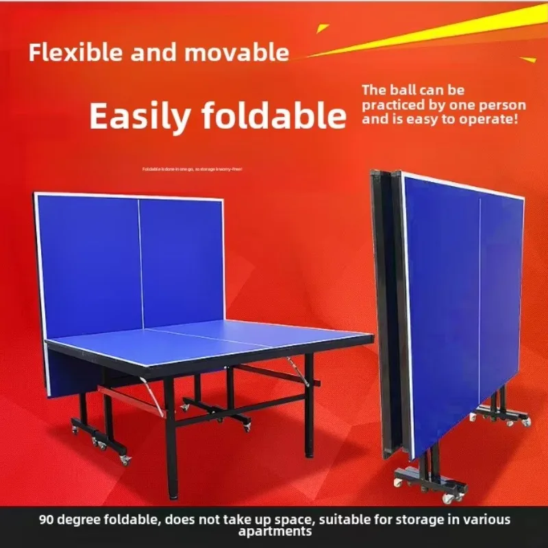 

Indoor/Outdoor Table Tennis Table Foldable and Movable Standard Size Case for Training Made of MDF for Household Sports