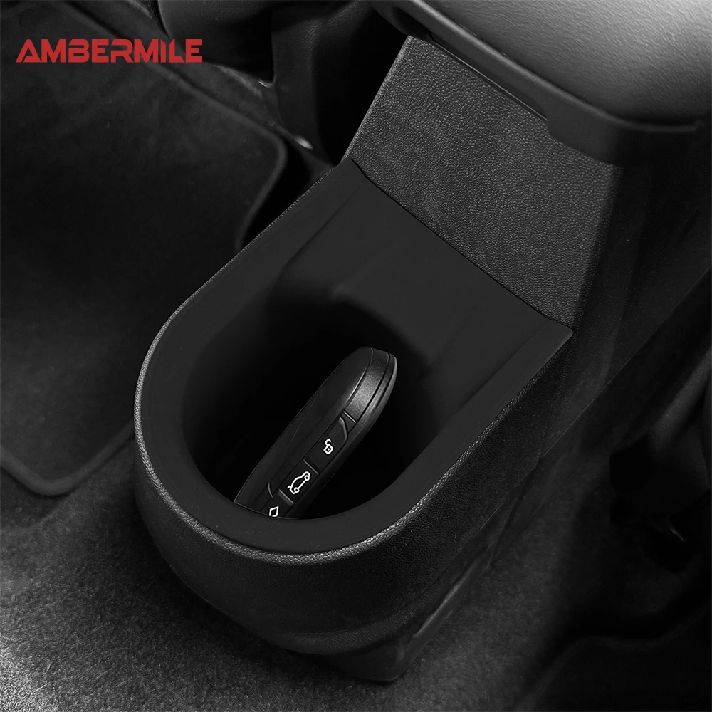 Car Rear Water Cup Holder Tray Tidying for Mini Cooper S F65 F66 F67 2024 2025 Car Styling Accessories Silicone