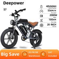 Deepower S7 Adult Electric Bicycle 2000W Motor 48V 60Ah 20-Inch Fat Tires E-Bike Outdoor Off-road Mountain Electric Bike