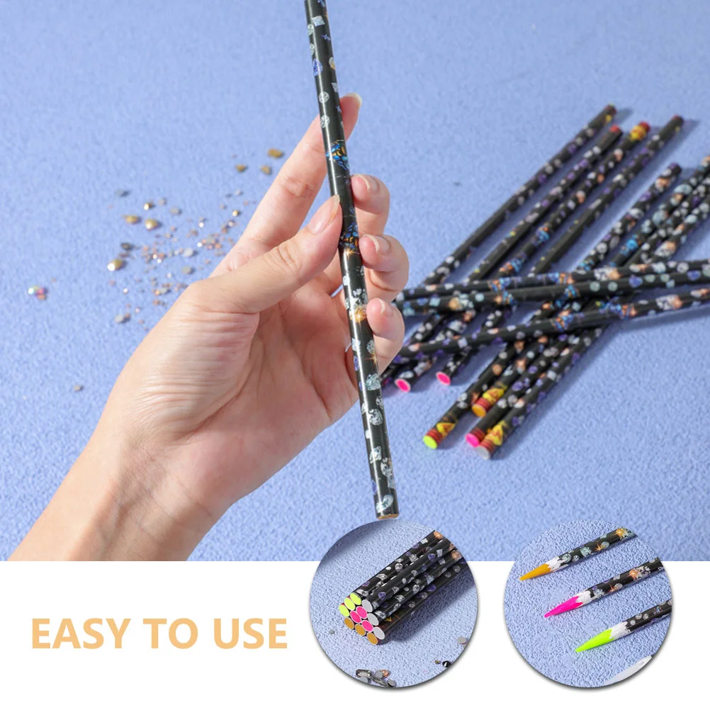 เล็บ Crayon Rhinestone Picker เครื่องมือดินสอขี้ผึ้งสําหรับ Rhinestones Dotting ปากกาภาพวาดเล็บ