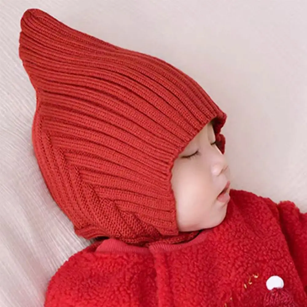 Cappello lavorato a maglia per bambini in tinta unita morbido, caldo berretto per neonato all'uncinetto, carino e versatile berretto per bambini
