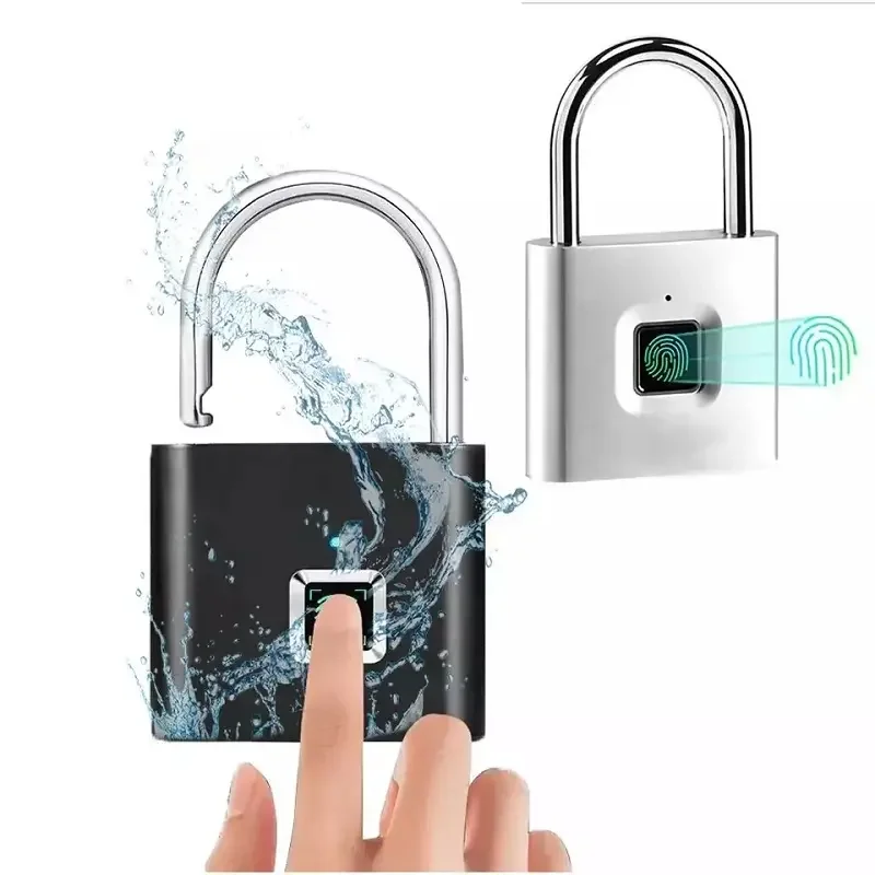 Smart Keyless Locks USB Rechargeable Security Fingerprint Padlock Quick Unlock Zinc Alloy Electronic Door Lock