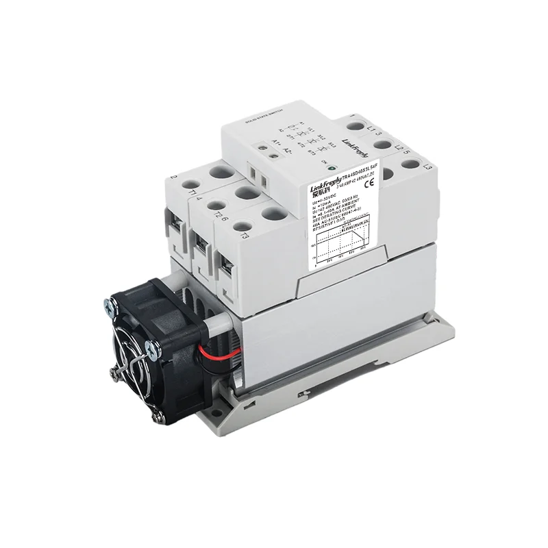 TRA48D40x3L54F Ultra-Thin DC Control AC Three-Phase Solid State Relay with Heat Module Sink and DIN Rail Mounting 480VAC