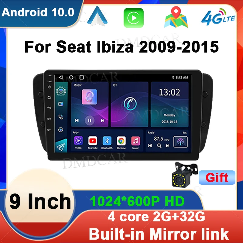 

4G Android 10.0 Автомобильный радио DVD Мультимедийный видеоплеер для Seat Ibiza 6j 2009-2015 MK4 FR Навигация GPS Проводной Carplay Auto Wi-Fi