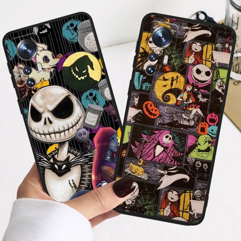 Disney Jack Skellington Anime For Xiaomi Mi 14 13 12T 12S 12X 12 11i 11X 11T Ultra Pro Shockproof Soft TPU Black Phone Case