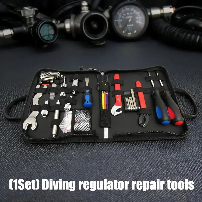 Scubas Regulator Service Repair Tool with Wrenches Picks and Practical Zippers Case 69HD