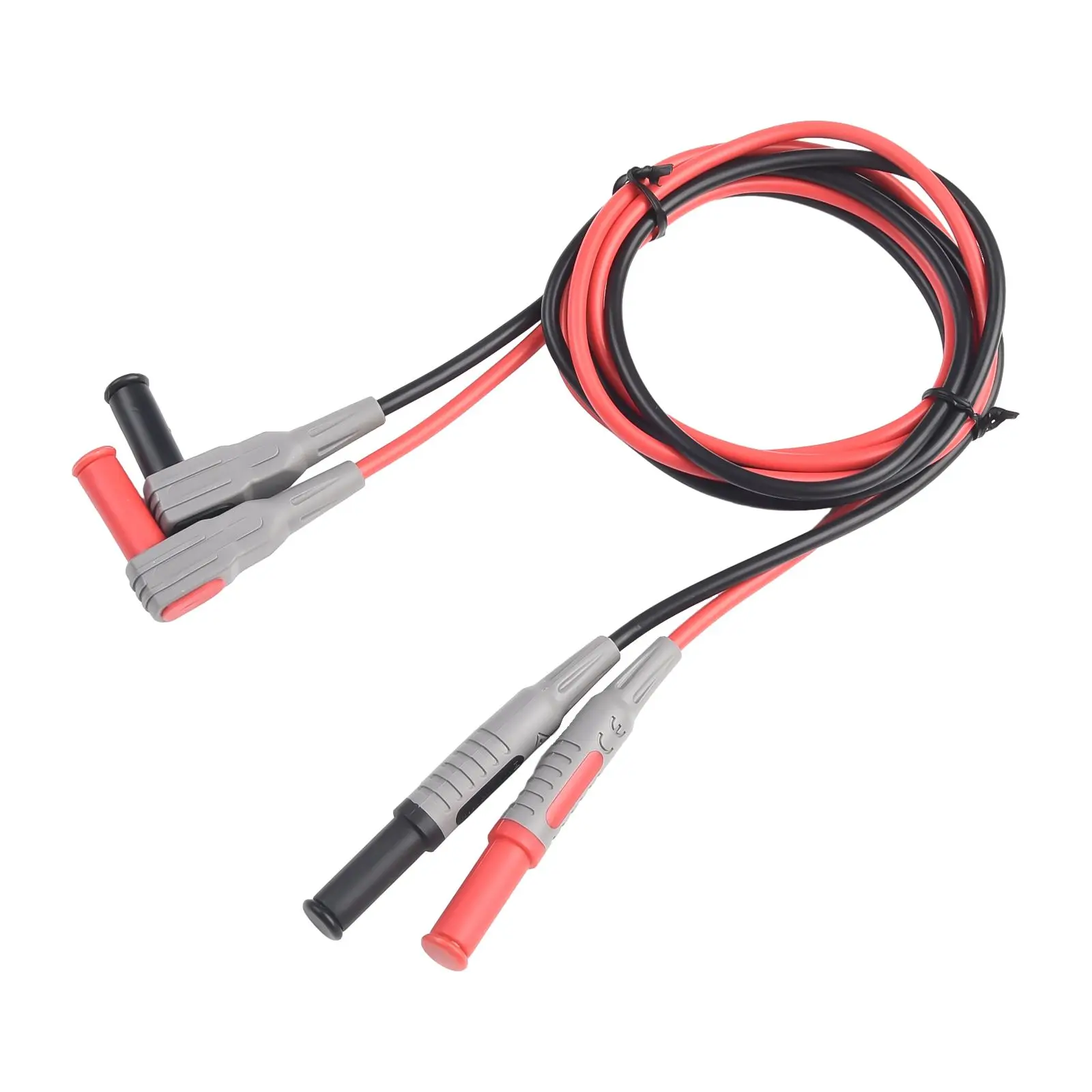 2PCS 1M multimetro cavo di prova spina a Banana di sicurezza da 90 gradi a multimetro dritto cavo di prova prolunga cavo Tester Cable muslimah
