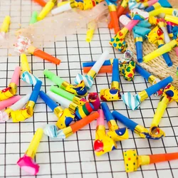 30Pcs Colorful Stripes Dot Blower Blowout Horn Whistle Noise Maker Toys for Kids Birthday Party Favors Baby Shower Pinata Gift