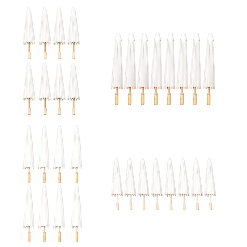 

Top!-8PCS Paper Parasol Wedding Umbrella Party Favor Bamboo Umbrellas For Bridal Shower Centerpieces Photo Props