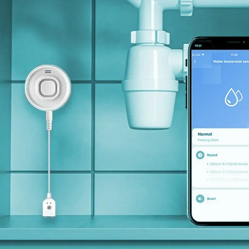 Sistema detecção vazamento residencial, alarme água habilitado por wi-fi, alertas rápidos, tecnologia, configurações