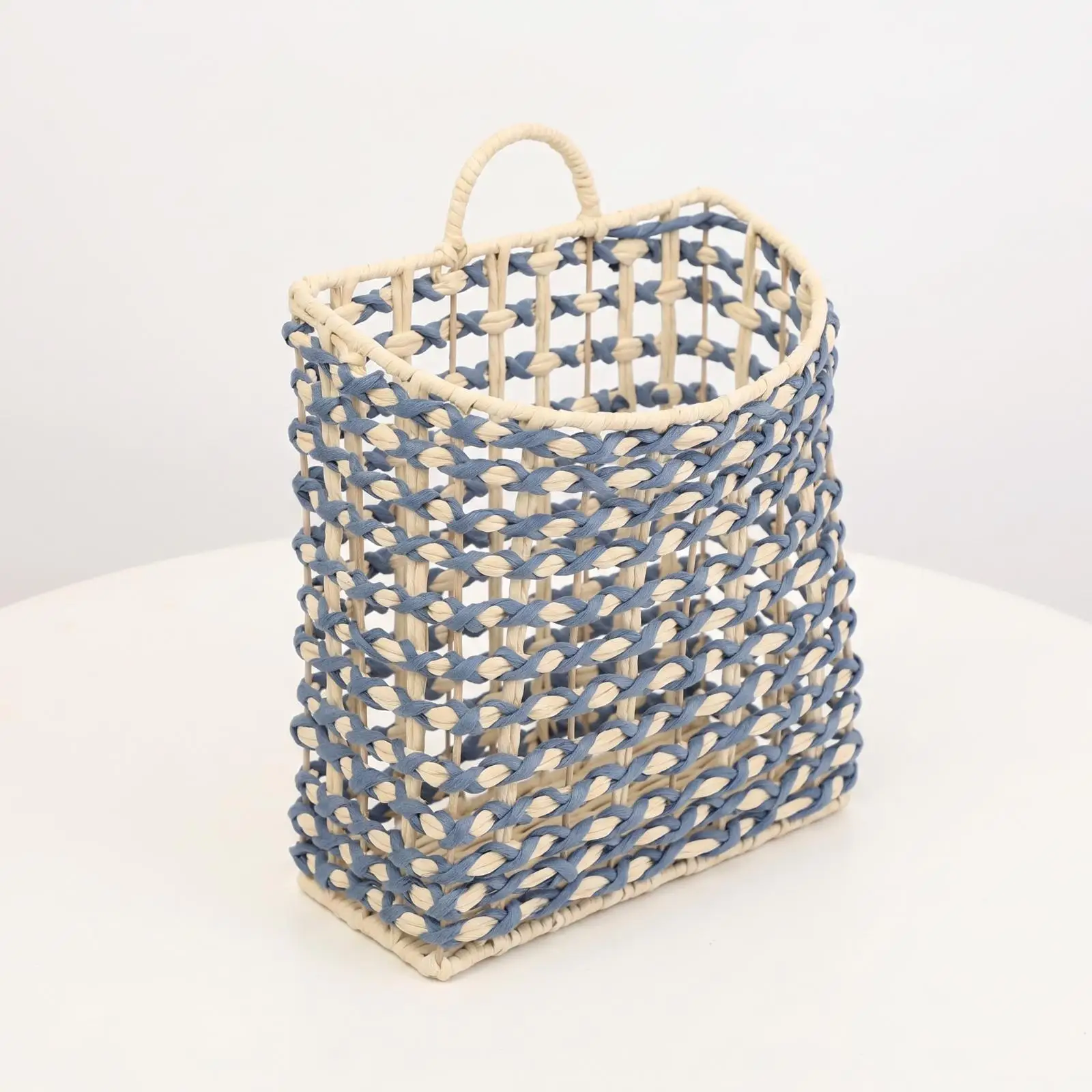 Space Saving Woven Wall Basket for Small Household Items Natural Fiber Hanging Storage for Bathroom and Closet Use view 5