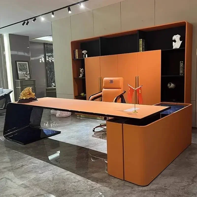 Unique Vintage Office Desks Simple Strong Wooden Corner Drawers Office Desks Modern Cheap Luxury Escritorios Work Station Table