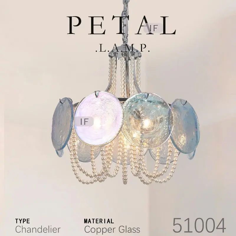

French master Glass pendant light for bedroom restaurant room hall main designer creative antique pearl courtly ceiling lamp