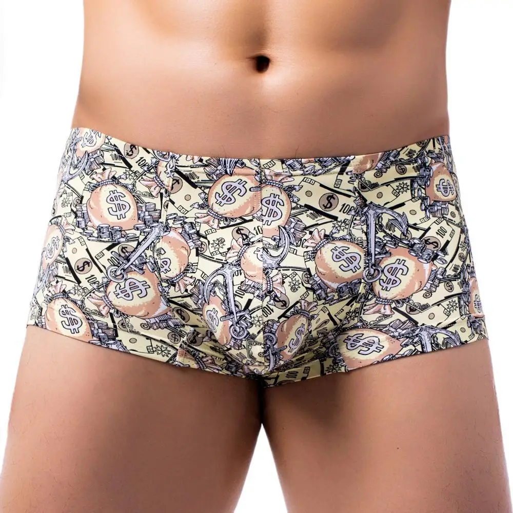 BRAVE PERSON Men's Underwear Men Boxers Briefs New Nylon Print Male Panties Trunks Mens Boxers Shorts U Convex Pouch Underpants