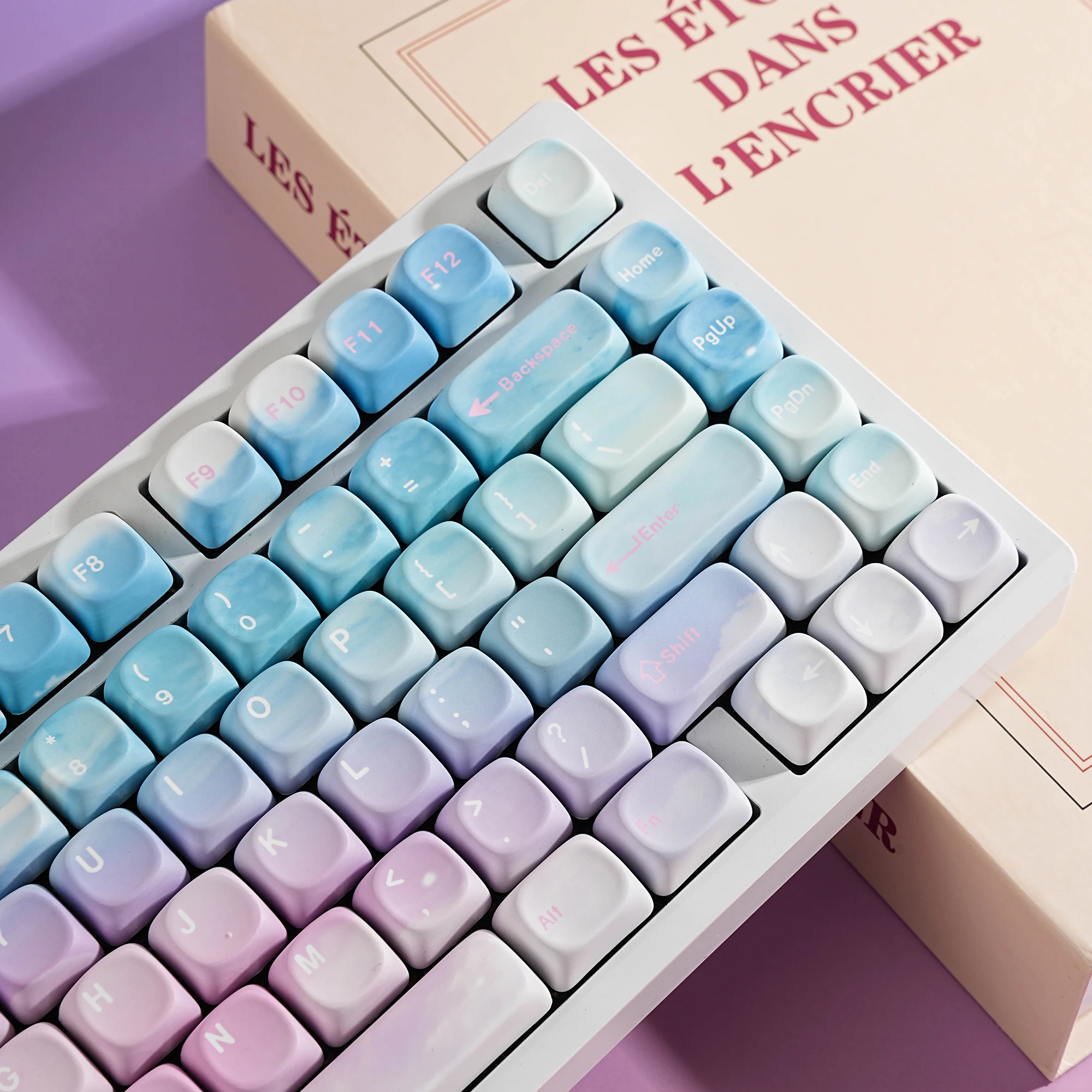 Klawisze Moa Profile PBT 7u Alice Split Space Keys Dye-Sub ISO Layout Koreański Niemiecki Hiszpański Brytyjski Francuski Brazylijski Dreamy Sky Keycaps — zdjęcie produktu 4