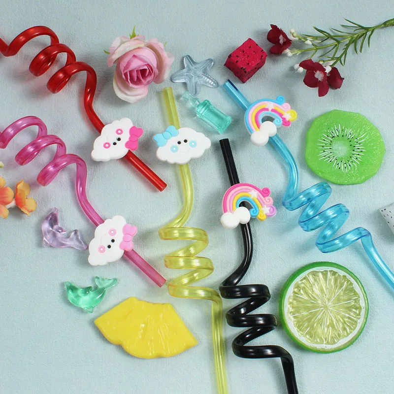 8-pack of rainbow-themed straws, reusable and perfect for party favors, birthday parties, and wedding decorations,