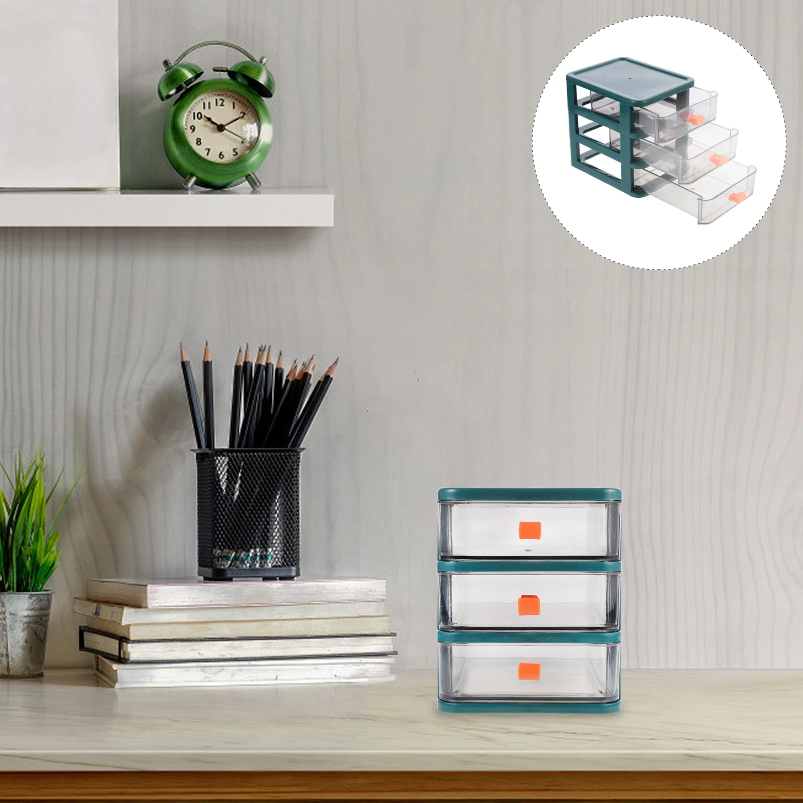 

1 pc Mini Transparent Storage Box Drawer Design Stationery Organizer Pp Sundries Holder Desktop Container Multi-Layer