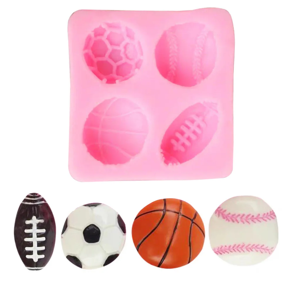 Ball Football Baseball Soap Mould Cake Decorating Tools DIY Baking Fondant Resin Clay Silicone Mold Dessert Decorators M214