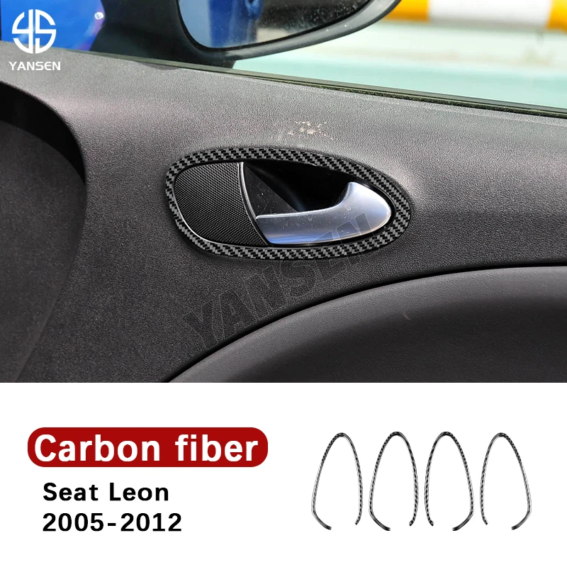 

Car Inner Door Handle Switch Carbon Fiber Sticker For Seat Leon MK2 SEAT Altea 2005 2006 2007 2008 2009 2010 2011 2012