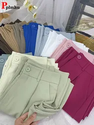 Pantaloni a gamba larga primavera estate donna moda coreana a vita alta abiti dritti Pantalones eleganti pantaloni larghi di ghiaccio Casual Spodnie