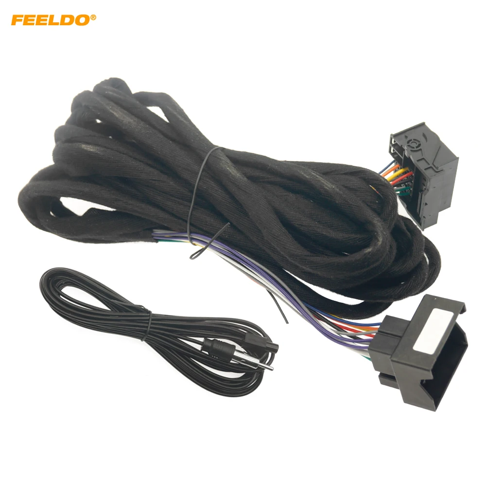 

FEELDO Car Radio Stereo Wiring Harness Adapter Plug For BMW 3-series E46 M3 E39 E53 Auto Audio Power Wire Aftermarket #HQ1174