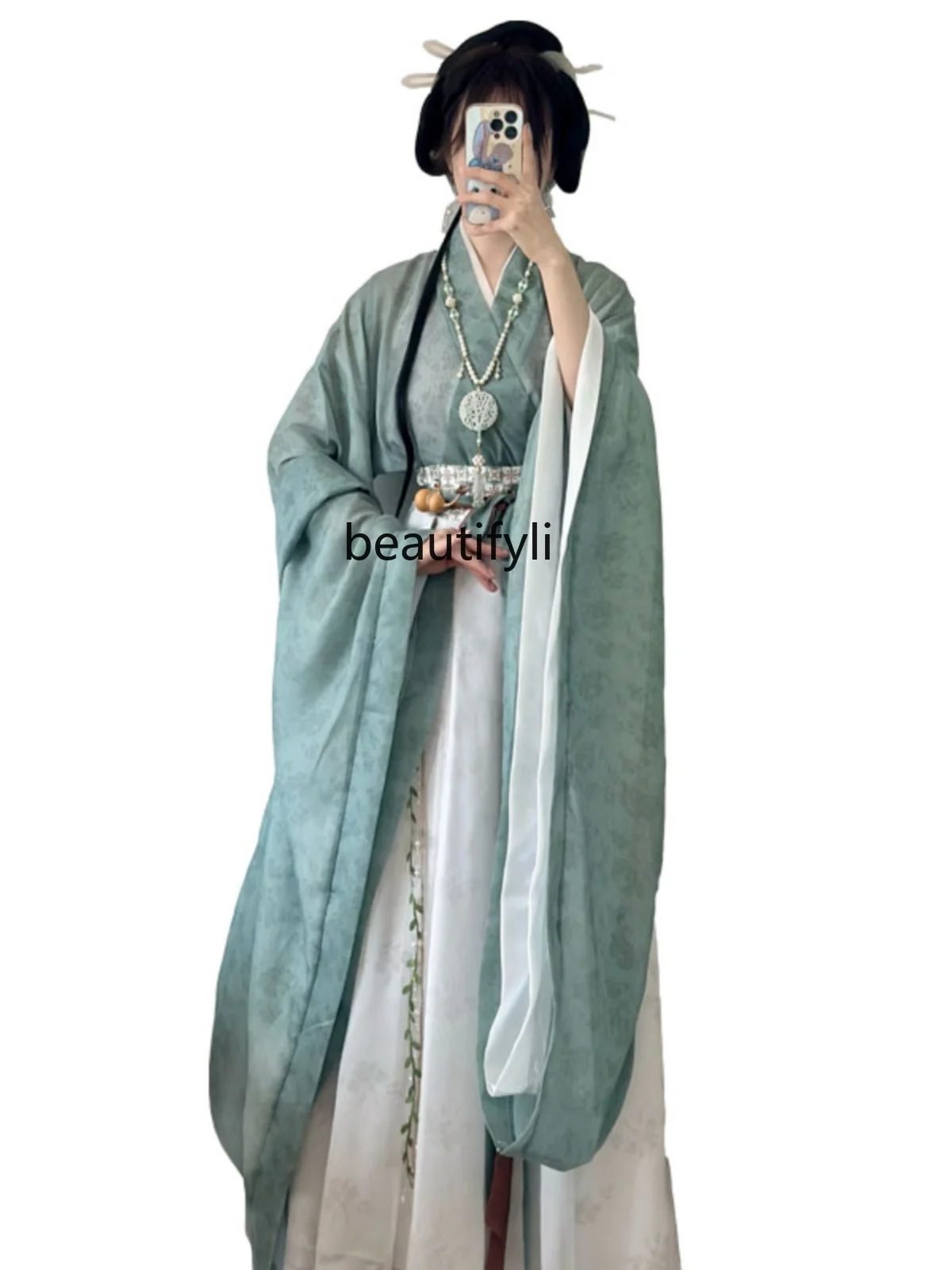 

Chinese Clothing Adult Southern and Northern Dynasties Ancient Style Cross Collar Wide Sleeve Waist Eight Broken Skirt Elegant