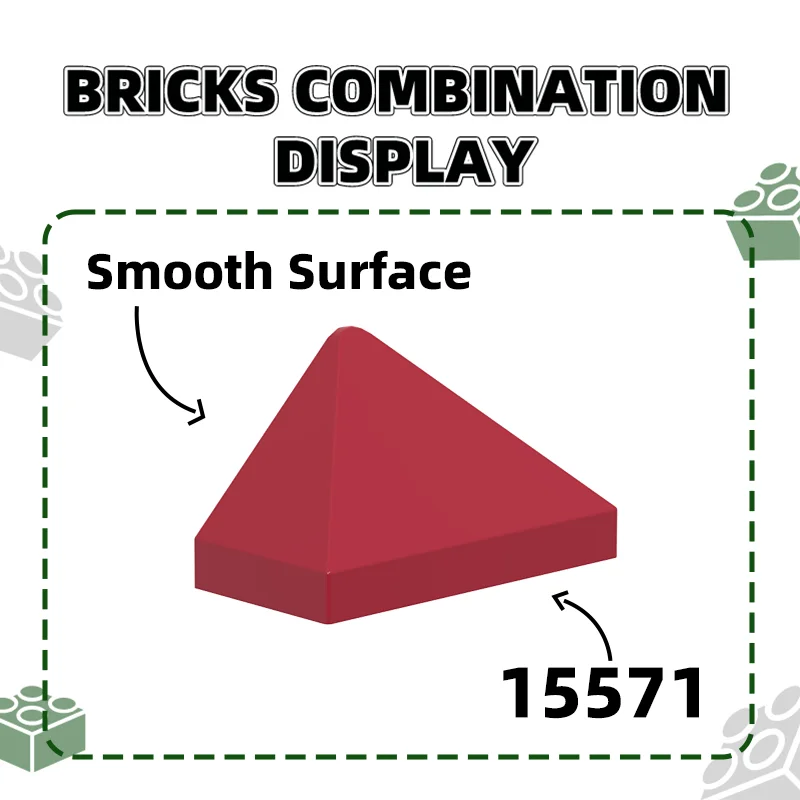 Wange 243Pcs/lot 15571 Slope 45 2 x 1 Triple with Bottom Stud Holder Block Moc Color Accessories Compatible with Brick Children