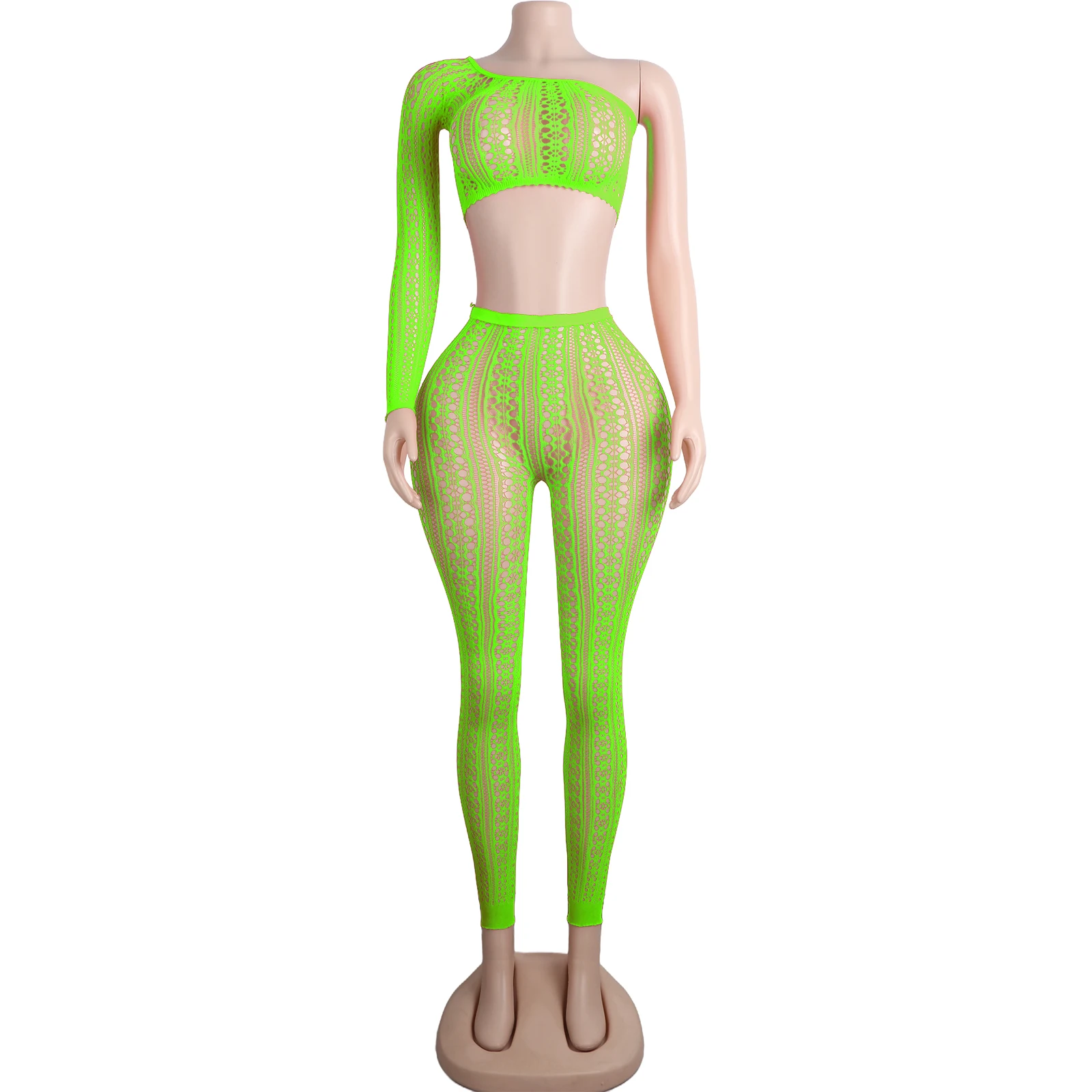 Extended Length Mesh Dancewear Asymmetric Bodysuit Server Apparel Rhinestone Exotic New Design Club Night Performance Wholesale view 3