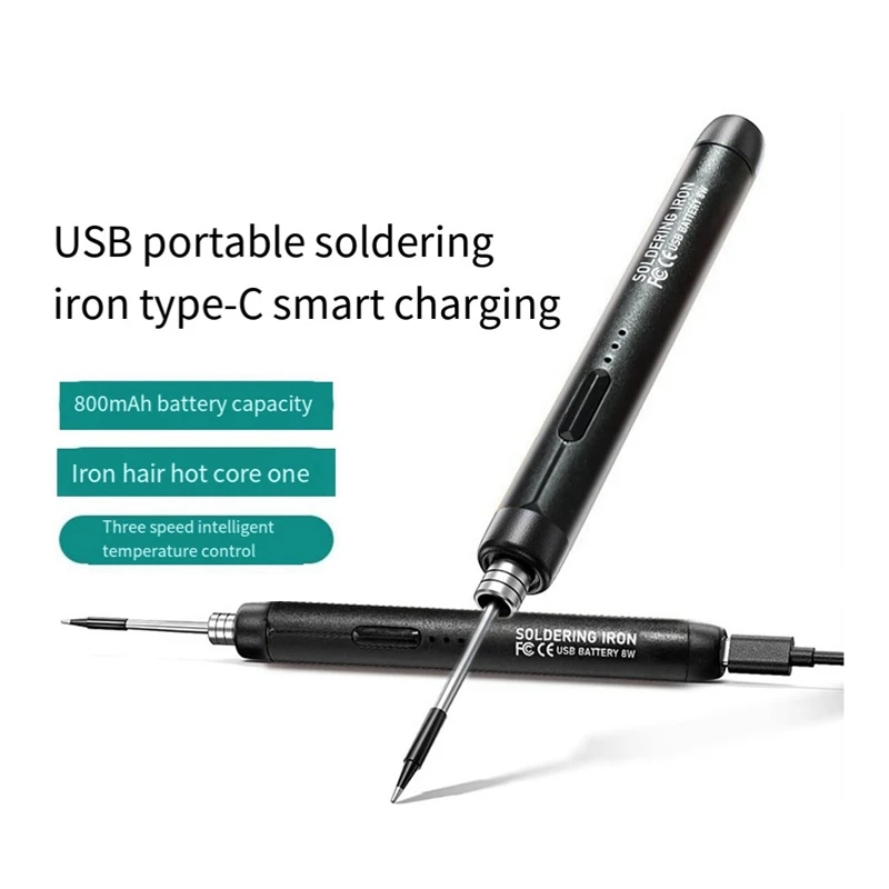 5V Micro-USB Soldering Iron Kit,With Battery Wireless Soldering Iron Portable Electric Welding Machine Solder Pen