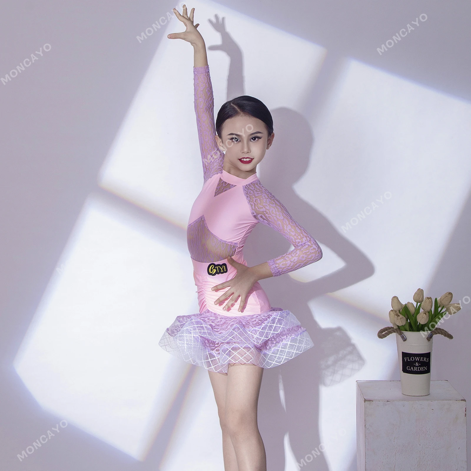 Cha Cha Rumba Latin Dance เสื้อผ้าสาว Salsa Latin Dance ชุดสาว Tango Ballroom ชุดมาตรฐานเด็กละตินฝึกชุด