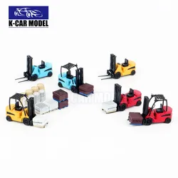 1/76 forklift  ve kargo varil statik yerleştirme sahne modeli