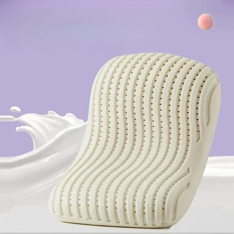 1 Pcs Solid Natural Latex Pillow Non Pressure Rebound Neck Pillows Core Honeycomb Cake Oval Shaped Beautiful Sleeping Pillow