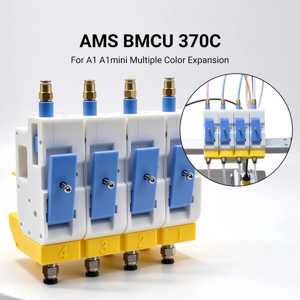 Upgraded BMCU 370C AMS Lite Open Source MMU Auto Refill Farm with Metal Gear Filament Feeder for Bamboo A1/A1 Mini/P1 3D Printer