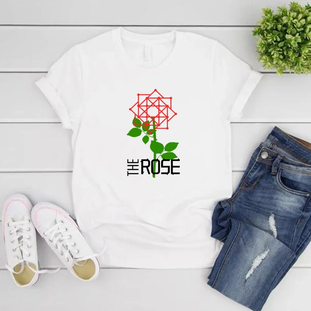 The Rose Kpop T-Shirt Back To Me Shirt The Rose Korean Group Tee Women Short Sleeve Graphic T Shirts Kpop Top Women Clothing