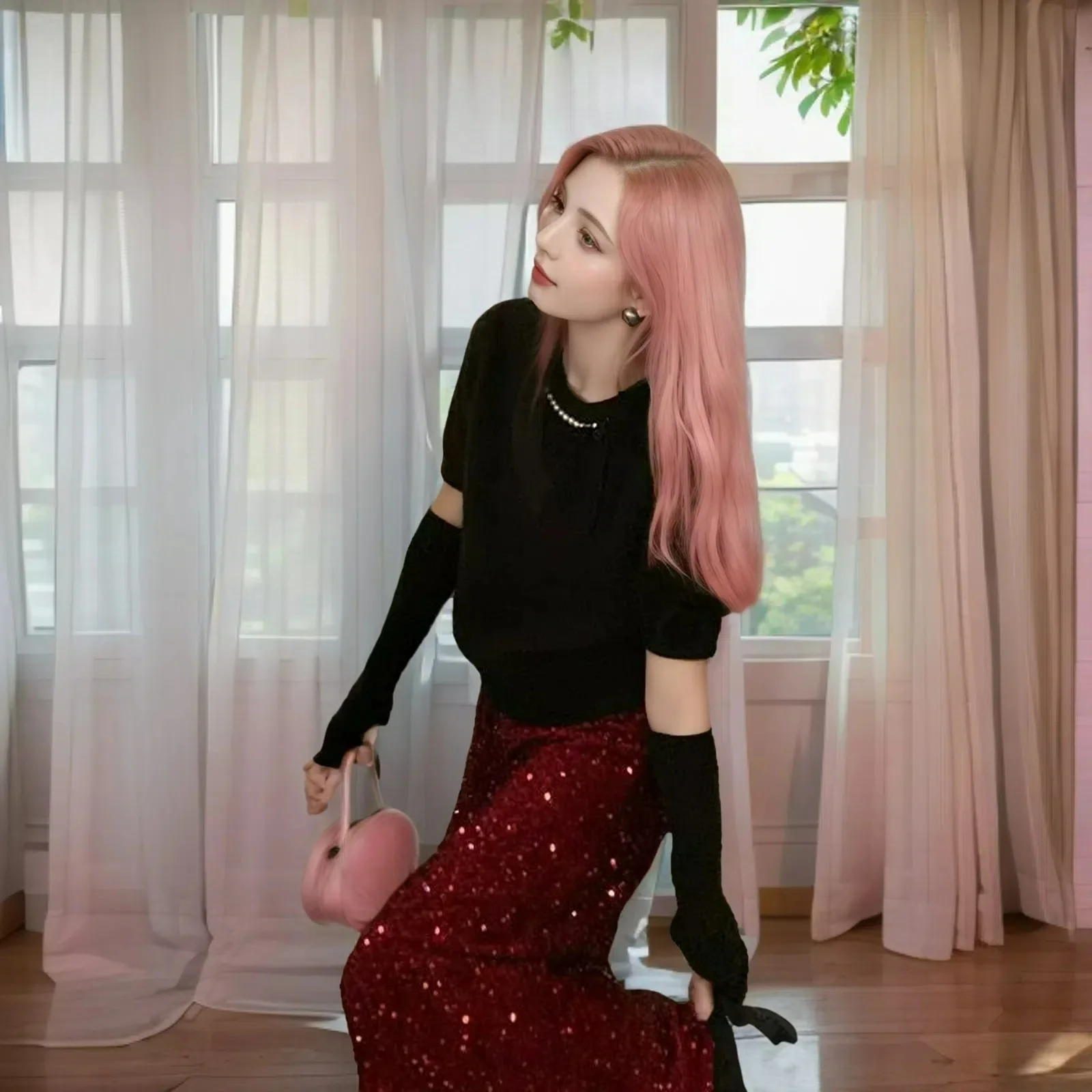 

Detachable Sleeve Knitted Sweater Women Pullovers Oversize Autumn-Winter Patchworked Cropped Minimalist Urban Daily Commuting Ol